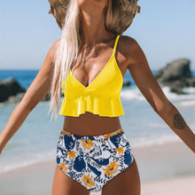 Load image into Gallery viewer, Bikini Push Up Summer Floral Swimwear Sport Women Plus Size Swimming Suit For Women Women Bikini Set Ruffle Two Piece Swimsuit Flounce Push Up Cutout Swimwear Bathing Suits Swimsuit High Waist Bikini Set