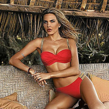 Load image into Gallery viewer, Bikini Push Up Swimwear Bikini Set Pink Swimwear Women Micro Swimsuit Female Bandage Bikini Beach Wear Swimming Two-Piece Swimsuit Summer Swimsuit for Women