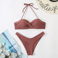 Load image into Gallery viewer, Bikini Push Up Swimwear Bikini Set Pink Swimwear Women Micro Swimsuit Female Bandage Bikini Beach Wear Swimming Two-Piece Swimsuit Summer Swimsuit for Women