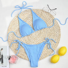 Load image into Gallery viewer, Bikini Push Up Women Swimsuits Female Micro Bikini Set Solid Swimwear Bathing Suit Swimming Suits Women Two-Pieces Swimwear Bikini Set Triangle Swimsuits