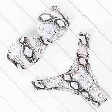 Load image into Gallery viewer, Bikini Set High Cut Solid Swimsuit Women Swimwear Push Up Bathing Suit Beachwear Leopard Bikini Women's Ribbed Underwire Bikini High Cut Bikini V Swimwear Butterfly Print High Leg Bikini Swimsuit