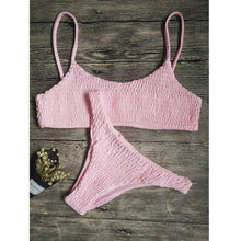 Load image into Gallery viewer, Bikini Set Women Swimwear Swimsuit for Women Bathing Suit Swimwear Beachwear Set Bikini Two Piece Push-up Pleated Padded Bra 2 Pieces Set Swimsuit Beach Bathing Suit Swimwear