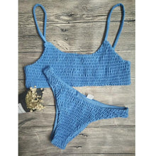 Load image into Gallery viewer, Bikini Set Women Swimwear Swimsuit for Women Bathing Suit Swimwear Beachwear Set Bikini Two Piece Push-up Pleated Padded Bra 2 Pieces Set Swimsuit Beach Bathing Suit Swimwear