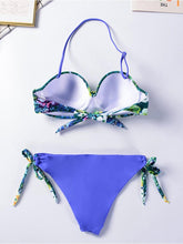 Load image into Gallery viewer, Bikini Sets Solid Color Swimsuit Mid-Waist Gather Cup Bikinis Women Swimwear Female Bathing Suits Beach wear Two Piece Swimsuits Triangle Bikini swimsuits for Women