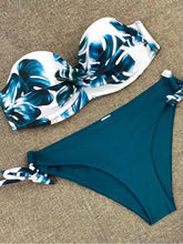 Load image into Gallery viewer, Bikini Sets Solid Color Swimsuit Mid-Waist Gather Cup Bikinis Women Swimwear Female Bathing Suits Beach wear Two Piece Swimsuits Triangle Bikini swimsuits for Women