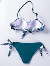 Load image into Gallery viewer, Bikini Sets Solid Color Swimsuit Mid-Waist Gather Cup Bikinis Women Swimwear Female Bathing Suits Beach wear Two Piece Swimsuits Triangle Bikini swimsuits for Women