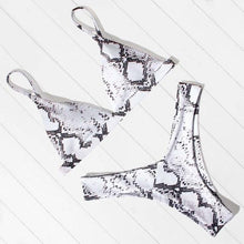 Load image into Gallery viewer, Bikini Swimwear Women Swimsuit Push Up Micro Bikinis Set Swimming Bathing Suit Beachwear Summer Thong Bottom Two Piece Bikini Double Shoulder Straps Cute Swimsuit Triangle Bathing Bikini
