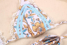 Load image into Gallery viewer, Bikini Triangle Adjust Swimwear Women's Crisscross Halter Bikini Lace Up Back Bandage Two Piece Strappy Bathing Suits G String Thong Swimwear Women Bathing Suit Hollow Out Quality Pleated Swimsuit Female Double-Sided Bikini Set