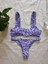 Load image into Gallery viewer, Bikini Women Orange Leopard Push Up Padded Thong Swimsuit Female Cut Out Bathing Suit Swimwear Padded Push up Thong Bikini Sets Swimsuits for Women