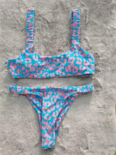 Load image into Gallery viewer, Bikini Women Orange Leopard Push Up Padded Thong Swimsuit Female Cut Out Bathing Suit Swimwear Padded Push up Thong Bikini Sets Swimsuits for Women