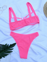 Load image into Gallery viewer, Bikini Women Swimsuit Female Bikini Set Solid Swimwear For Women Bathing Suit Swimming Suits Beach Wear Underwire Bikini High Cut Bikini Swimwear Solid Color High Leg Bikini Swimsuit
