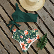 Load image into Gallery viewer, Bikini Women Swimwear Push Up Swimsuit One Shoulder Print Lightweight Bikini Set Bathing Suit Beach Swimming Suit High Waist Comfy One Shoulder Bikini Set Bathing Suit For Women