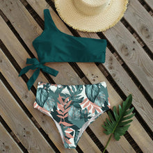 Load image into Gallery viewer, Bikini Women Swimwear Push Up Swimsuit One Shoulder Print Lightweight Bikini Set Bathing Suit Beach Swimming Suit High Waist Comfy One Shoulder Bikini Set Bathing Suit For Women