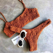 Load image into Gallery viewer, Bikinis Women Swimwear Two Piece Set Women Plus Size Swimwear Bandage Push-Up Padded Bra Bikini Set Swimsuit Bathing Suit Women Push-up Padded Bra Bandage Bikini Set Swimsuit Swimwear Bathing