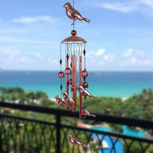 Load image into Gallery viewer, Bird Wind Chimes Waterproof Metal Wind Bells With Aluminum Tubes Bells Deep Tone Memorial Wind Chimes with Hook Smooth Melodic Tones Copper Antique Wind Chime Wall Hanging Home Decoration Romantic Wind Chime For Home