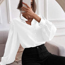 Load image into Gallery viewer, Bishop Sleeve Button Up Blouse