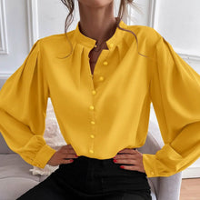 Load image into Gallery viewer, Bishop Sleeve Button Up Blouse