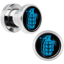Load image into Gallery viewer, Blue Grenade Steel Screw Fit Plug Set 2G