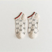 Load image into Gallery viewer, Black And White Embroidery Female Tide Socks Shallow Mouth Summer Cartoon Cow Cute Fashion Boat Socks Unisex Men And Women Cotton Ankle Socks