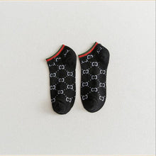Load image into Gallery viewer, Black And White Embroidery Female Tide Socks Shallow Mouth Summer Cartoon Cow Cute Fashion Boat Socks Unisex Men And Women Cotton Ankle Socks