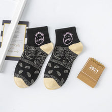Load image into Gallery viewer, Black And White Embroidery Female Tide Socks Shallow Mouth Summer Cartoon Cow Cute Fashion Boat Socks Unisex Men And Women Cotton Ankle Socks