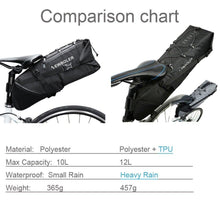Load image into Gallery viewer, Black Bike Bag Bicycle Bag Cycle Cycling Bike Seat Bag Bags Accessories Waterproof Bike Packing Bags Large Bike Bags Fully Waterproof Bike Bag Under Seat Roll Up Cycling Rear Tail Pack
