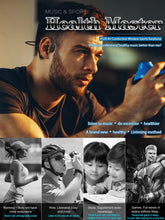 Load image into Gallery viewer, Black Bone Conduction Earphones Wireless Bluetooth 5.0 Waterproof Sports Headphones Noise Reduction Magnetic Headset With Mic Wireless Earbuds With Microphone Bluetooth Headphones Ear Control Hi-Fi Stereo Sound Earphones