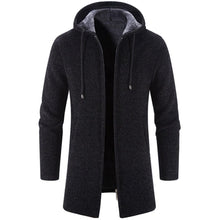 Load image into Gallery viewer, Black Business Autumn Cashmere Jacket Men's Winter Coat Windbreaker Unique Design New Style Warm Hooded Jacket For Men Soft Comfortable Heavyweight Jackets