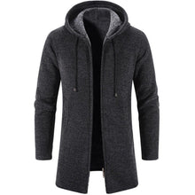 Load image into Gallery viewer, Black Business Autumn Cashmere Jacket Men's Winter Coat Windbreaker Unique Design New Style Warm Hooded Jacket For Men Soft Comfortable Heavyweight Jackets