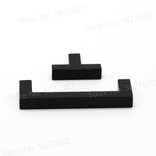 Load image into Gallery viewer, Black Cabinet Handle Square Furniture Hardware Stainless Steel Kitchen Door Knobs Cupboard Wardrobe Drawer Pulls Furniture Handle Drawer Pull Hardware Stainless Steel Kitchen Drawer Pulls Cabinet Handles
