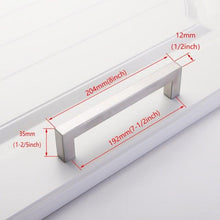 Load image into Gallery viewer, Black Cabinet Handle Square Furniture Hardware Stainless Steel Kitchen Door Knobs Cupboard Wardrobe Drawer Pulls Furniture Handle Drawer Pull Hardware Stainless Steel Kitchen Drawer Pulls Cabinet Handles