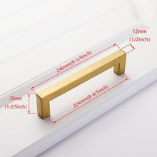 Load image into Gallery viewer, Black Cabinet Handle Square Furniture Hardware Stainless Steel Kitchen Door Knobs Cupboard Wardrobe Drawer Pulls Furniture Handle Drawer Pull Hardware Stainless Steel Kitchen Drawer Pulls Cabinet Handles
