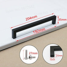 Load image into Gallery viewer, Black Cabinet Handle Square Furniture Hardware Stainless Steel Kitchen Door Knobs Cupboard Wardrobe Drawer Pulls Furniture Handle Drawer Pull Hardware Stainless Steel Kitchen Drawer Pulls Cabinet Handles