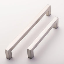 Load image into Gallery viewer, Black Cabinet Handle Square Furniture Hardware Stainless Steel Kitchen Door Knobs Cupboard Wardrobe Drawer Pulls Furniture Handle Drawer Pull Hardware Stainless Steel Kitchen Drawer Pulls Cabinet Handles
