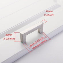Load image into Gallery viewer, Black Cabinet Handle Square Furniture Hardware Stainless Steel Kitchen Door Knobs Cupboard Wardrobe Drawer Pulls Furniture Handle Drawer Pull Hardware Stainless Steel Kitchen Drawer Pulls Cabinet Handles
