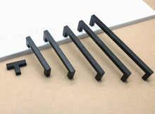 Load image into Gallery viewer, Black Cabinet Handle Square Furniture Hardware Stainless Steel Kitchen Door Knobs Cupboard Wardrobe Drawer Pulls Furniture Handle Drawer Pull Hardware Stainless Steel Kitchen Drawer Pulls Cabinet Handles