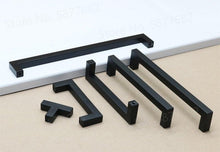 Load image into Gallery viewer, Black Cabinet Handle Square Furniture Hardware Stainless Steel Kitchen Door Knobs Cupboard Wardrobe Drawer Pulls Furniture Handle Drawer Pull Hardware Stainless Steel Kitchen Drawer Pulls Cabinet Handles