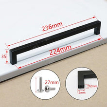 Load image into Gallery viewer, Black Cabinet Handle Square Furniture Hardware Stainless Steel Kitchen Door Knobs Cupboard Wardrobe Drawer Pulls Furniture Handle Drawer Pull Hardware Stainless Steel Kitchen Drawer Pulls Cabinet Handles