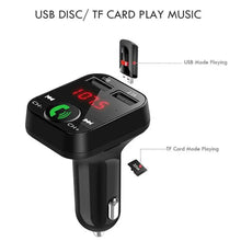 Load image into Gallery viewer, Black Car Bluetooth Wireless Hand-free Transmitter Dual USB Charger Music Player For Cars Easy Use Gadget