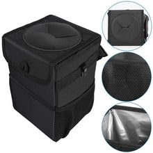 Load image into Gallery viewer, Black Car Trash Can Hanging Seat Back Bag Multi-functional Waterproof Folding Easy Storage Box For Cars