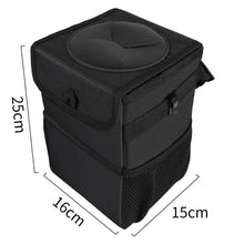Load image into Gallery viewer, Black Car Trash Can Hanging Seat Back Bag Multi-functional Waterproof Folding Easy Storage Box For Cars