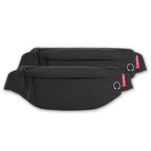 Load image into Gallery viewer, Black Crossbody Fanny Pack Simple Design Belt Bag Canvas Hands Free Travel Bag Sports Workout Durable Lightweight Fanny Packs For Festivals