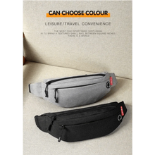 Load image into Gallery viewer, Black Crossbody Fanny Pack Simple Design Belt Bag Canvas Hands Free Travel Bag Sports Workout Durable Lightweight Fanny Packs For Festivals