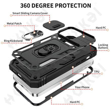 Load image into Gallery viewer, Black Durable Ring Kickstand Case Design Case For iPhone 11 Pro XS Max 8 7 Plus 360 Full Body Protective Slide Camera Stand Protection Ring Cover Protective Case For iPhone