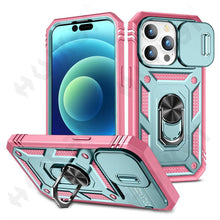 Load image into Gallery viewer, Black Durable Ring Kickstand Case Design Case For iPhone 11 Pro XS Max 8 7 Plus 360 Full Body Protective Slide Camera Stand Protection Ring Cover Protective Case For iPhone