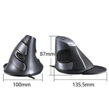 Load image into Gallery viewer, Black Ergonomic Design Vertical Mouse Adjustable DPI Optical Right Hand Mouse Reduce Wrist Pain 6 Buttons Modern Mouse For Computers Laptops PC