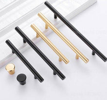 Load image into Gallery viewer, Black Golden Cupboard Handle Brushed Stainless Steel Kitchen Cabinet Door Knob Furniture Drawer Pull Hardware Pulls Bar Handle Furniture Handle Drawer Pull Hardware Stainless Steel Kitchen Drawer Pulls Cabinet Handles
