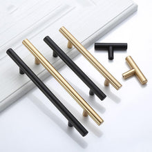 Load image into Gallery viewer, Black Golden Cupboard Handle Brushed Stainless Steel Kitchen Cabinet Door Knob Furniture Drawer Pull Hardware Pulls Bar Handle Furniture Handle Drawer Pull Hardware Stainless Steel Kitchen Drawer Pulls Cabinet Handles