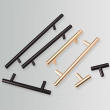 Load image into Gallery viewer, Black Golden Cupboard Handle Brushed Stainless Steel Kitchen Cabinet Door Knob Furniture Drawer Pull Hardware Pulls Bar Handle Furniture Handle Drawer Pull Hardware Stainless Steel Kitchen Drawer Pulls Cabinet Handles