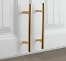 Load image into Gallery viewer, Black Golden Cupboard Handle Brushed Stainless Steel Kitchen Cabinet Door Knob Furniture Handle Drawer Pull Hardware Stainless Steel Kitchen Drawer Pulls Cabinet Handles